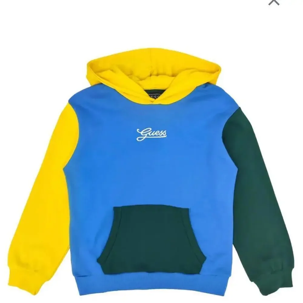 GUESS Big Boys Embroidered Logo ColorBlock Sweatshirt size 14 hoodies, pullover